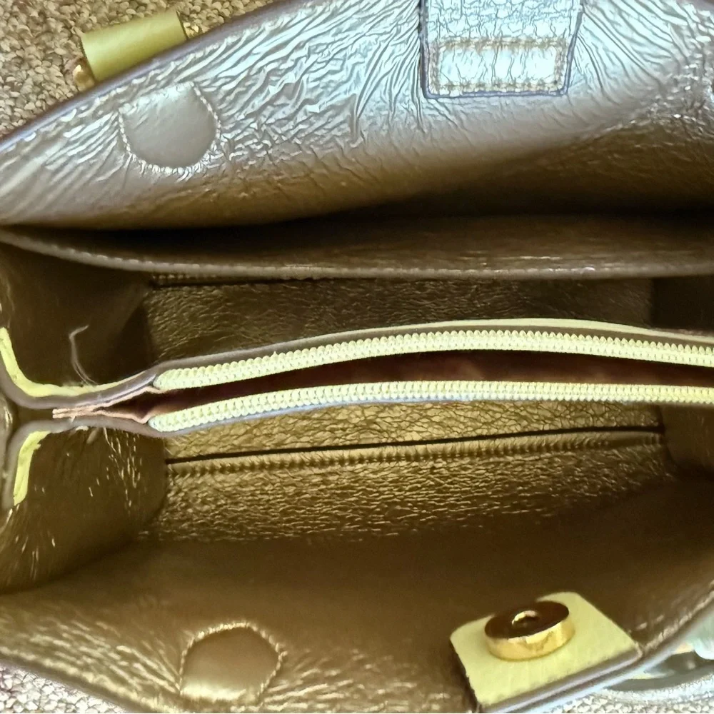 Anne Klein Lime Crossbody Boxy Dual Handle Snap Closure Purse and wristlet